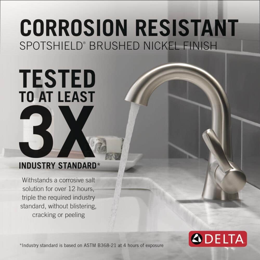 Esato SpotShield Brushed Nickel Single Hole Bathroom Faucet