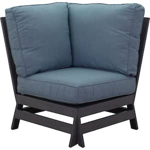 Cabo Aluminum Outdoor Sectional with Sunbrella Blue Cushions