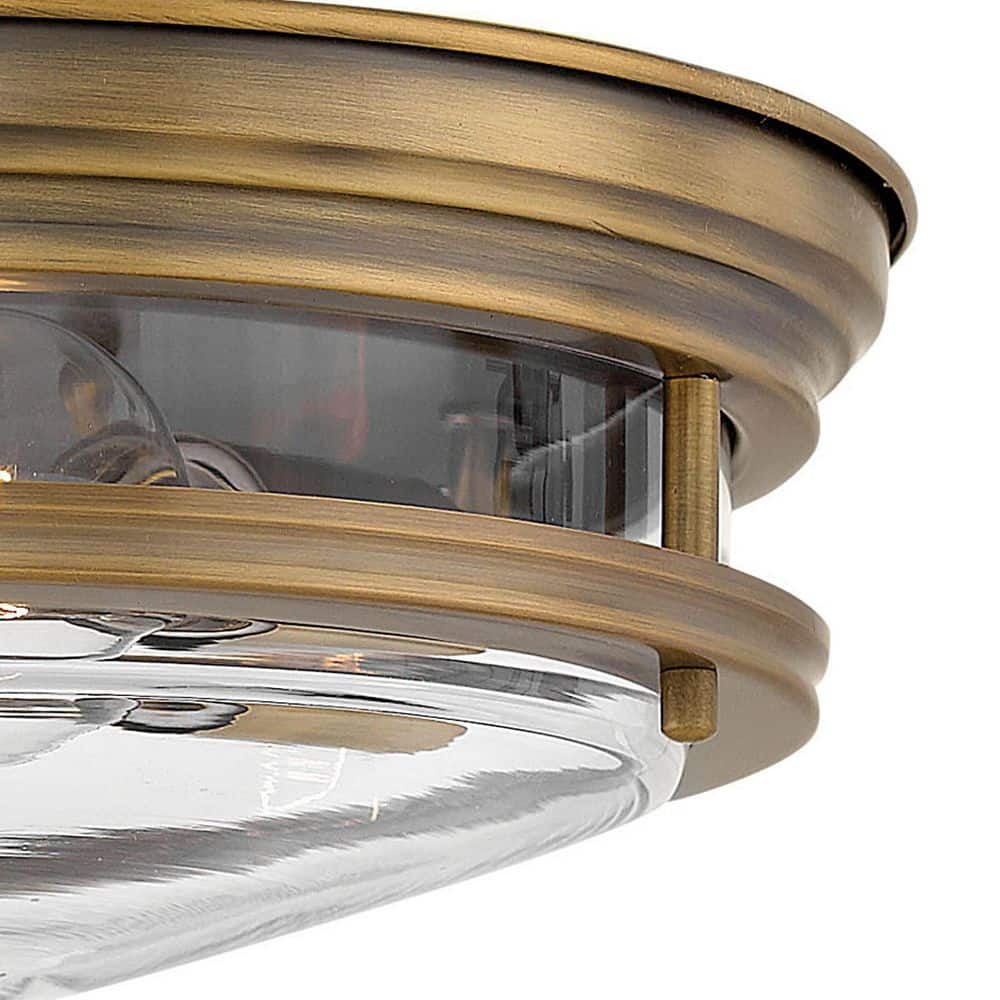 Hadley Dual-Light Brushed Bronze Flush Mount with Clear Glass