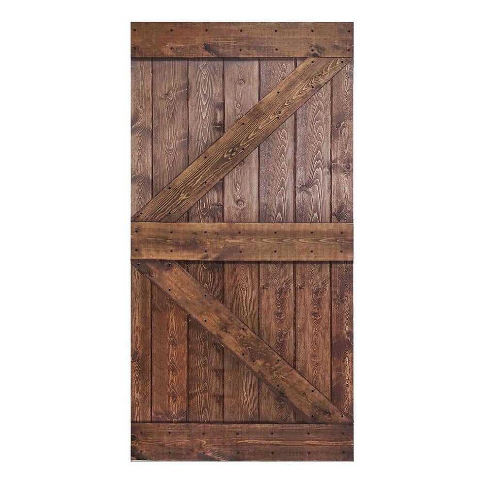 K Style 42" x 84" Dark Walnut Solid Wood Barn Door Slab