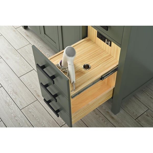 Valentino 54 in. W x 22 in. D Single Sink Bath Vanity in Verdant Green with Quartz Top
