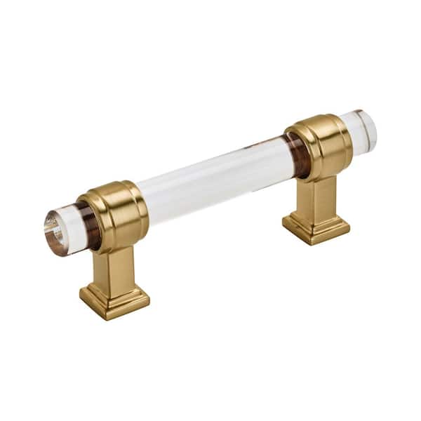 Amerock Glacio 3 in. (76mm) Modern Clear/Champagne Bronze Bar Cabinet Pull