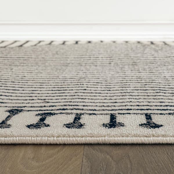 Modern Geometric Area Rug Cream 4 ft. x 6 ft. Area Rug