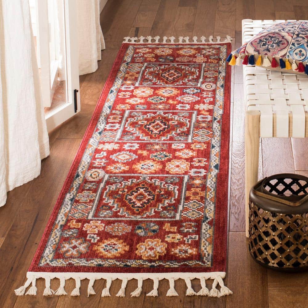 Farmhouse 2 ft. x 12 ft. Red/Ivory Floral Runner Rug price history on PriceWatchPro