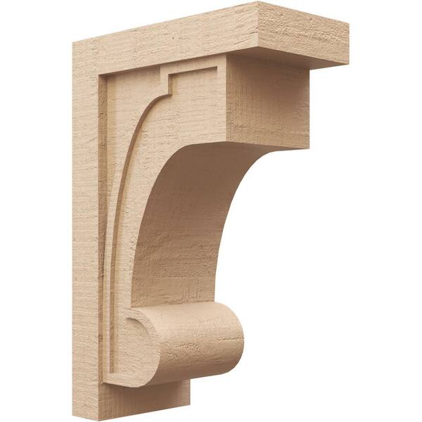 Ekena Millwork 11-in. x 22-in. x 33-in. Series 2 Classic Alma Rough Cedar Woodgrain Timberthane Polyurethane Corbel, Primed Tan