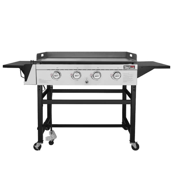 Royal Gourmet 4-Burners Portable Propane Gas Grill and Griddle Combo Grills  in Black with Side Tables with Cover GD401C - The Home Depot