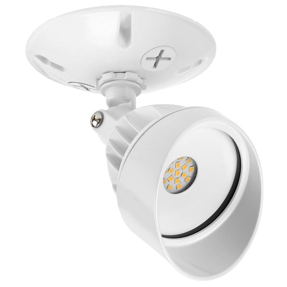 White Matte LED Outdoor Flood Security Light with Adjustable Head
