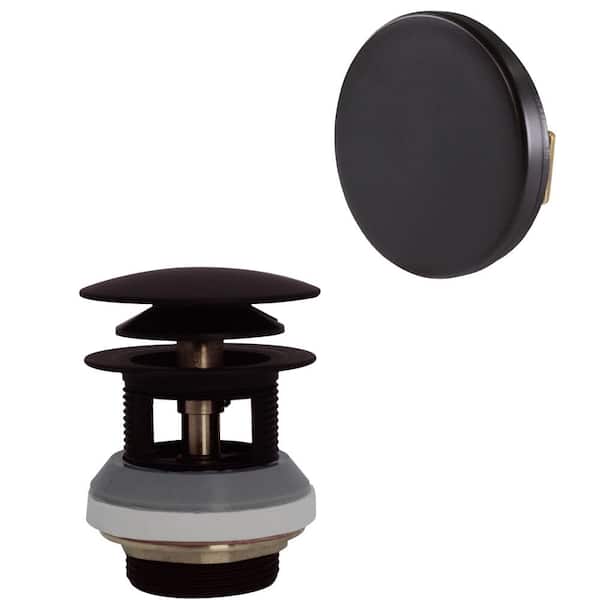 Westbrass 1-1/2 in. NPSM Integrated Overflow Round Tip-Toe Bath Drain with Illusionary Overflow Cover, Oil Rubbed Bronze