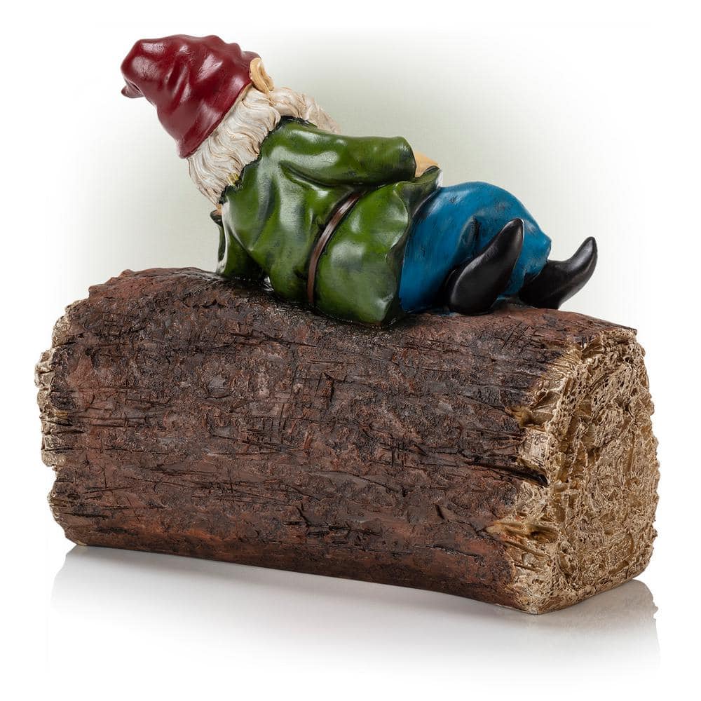 Whimsical Multicolor Polyresin Gnome Welcome Lawn Statue