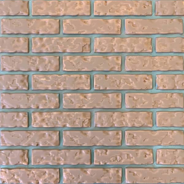 A La Maison Ceilings Brick red Brick 2 ft. x 2 ft. Seamless Foam Glue-up 3D Wall Panel (24 sq. ft./case)