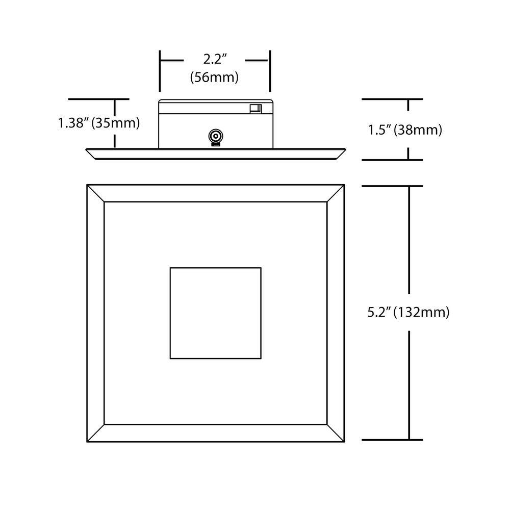 Satin White 4" Square LED Flush Mount Ceiling Light, Energy Efficient