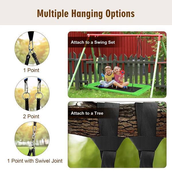 Costway 700 lbs. Giant 60 in. Platform Tree Web Swing Outdoor with