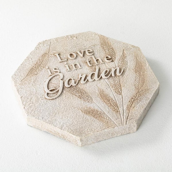 SULLIVANS 10 in. x 10 in. x 1 in. Round Magnesia Love The Garden Stepping Stone