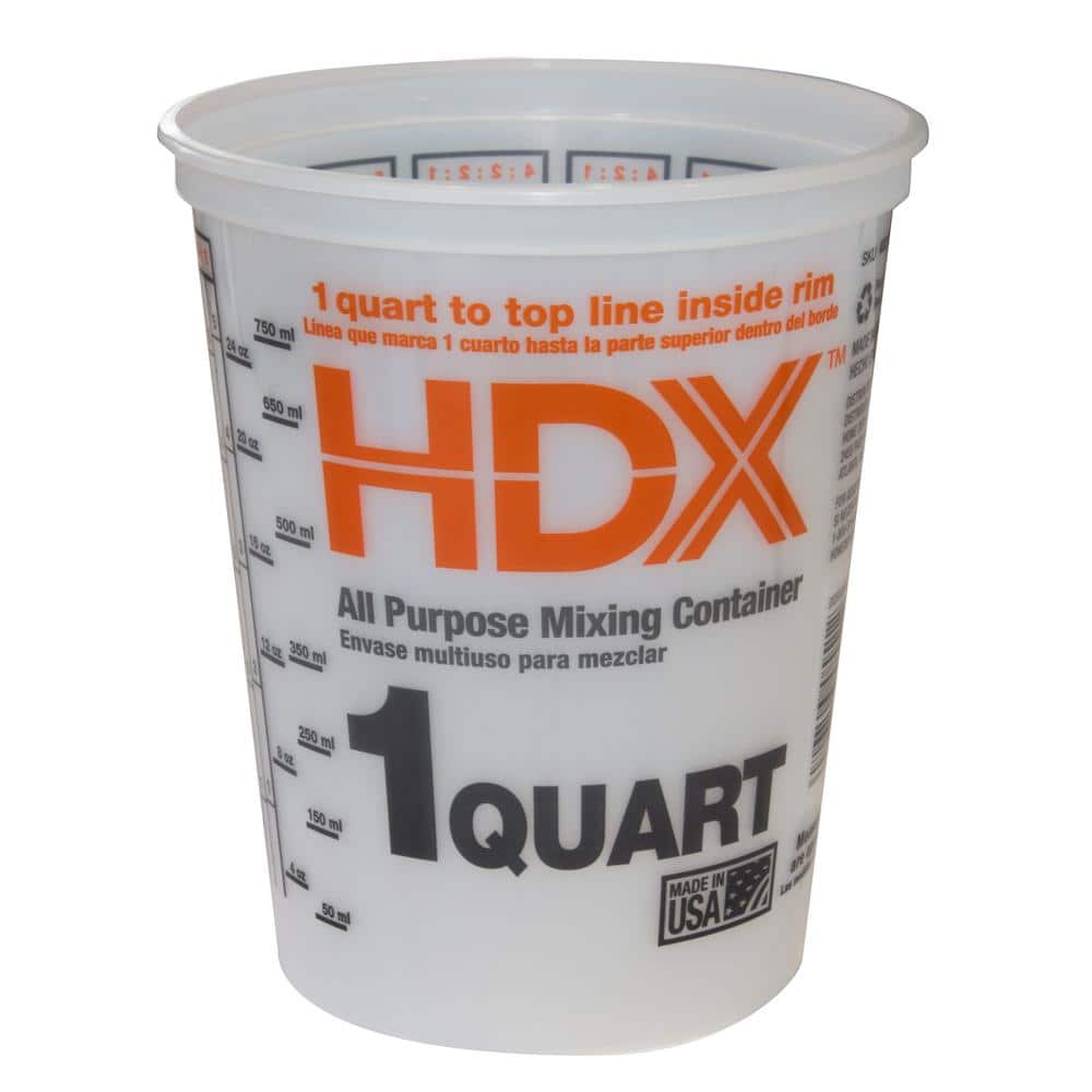 Paint Mix Cups 32 Ounce (1 quart) - Calibrated Mixing Ratios on Side of Cup (50 Pc)