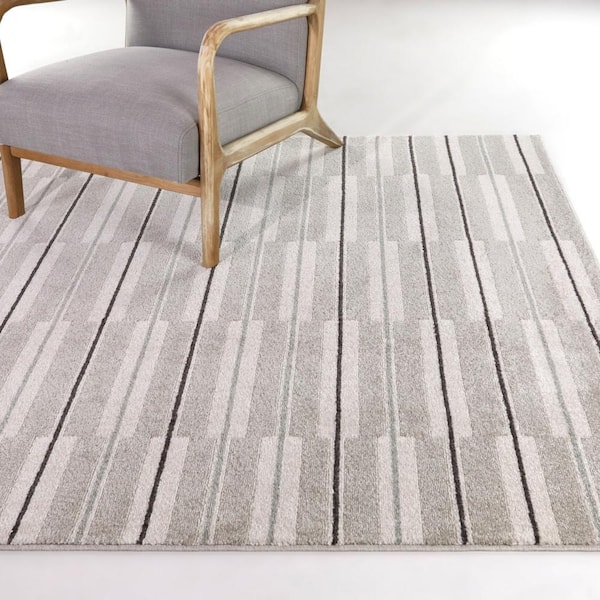 Andrei Taupe 5 ft. x 7 ft. Striped Area Rug