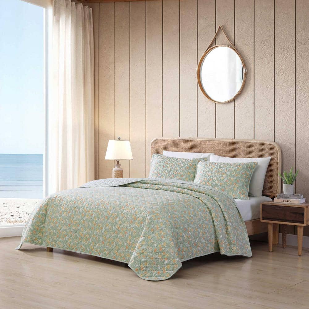 Full White Cotton Reversible Quilt Set