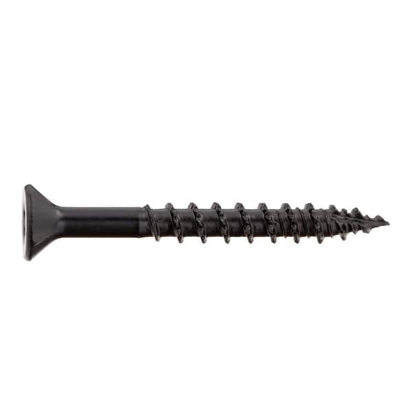#10 x 1-3/4 in. Black 6-Lobe Torx Drive Exterior Flat Head Multi-Material Screw 1 lb. -Box (106-Piece)
