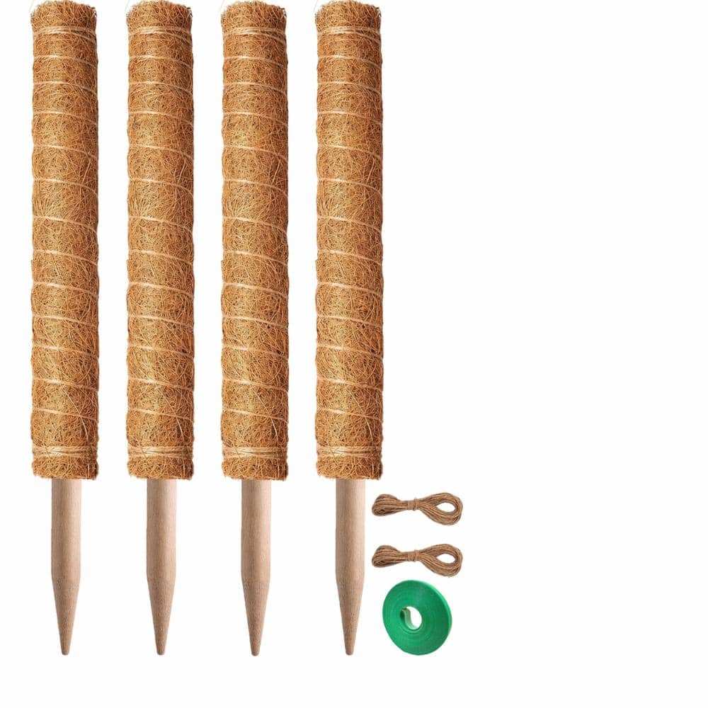 4-Pack 17 in Stackable Coconut Coir Moss Pole Stakes with Velcro and Jute Rope for Monstera, Pothos and Indoor price history on PriceWatchPro