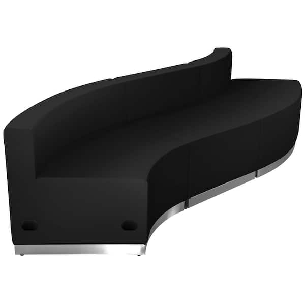 Flash Furniture Hercules Alon Series 3-Pieces Black Leather Reception Configuration