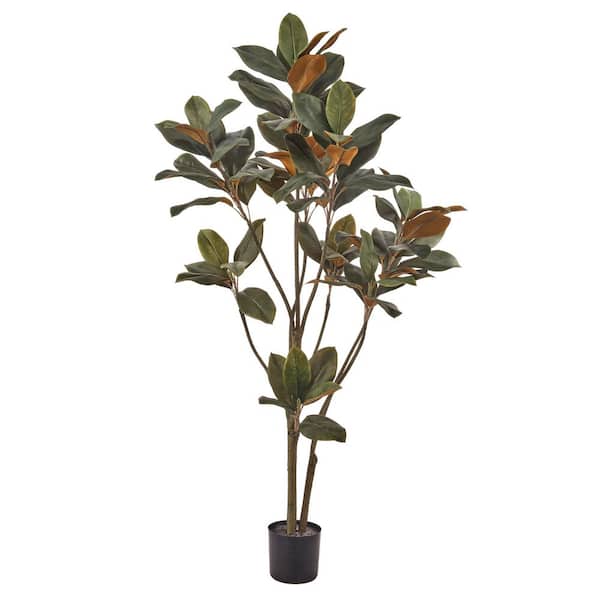 4 ft. Artificial Magnolia Leaf Tree in Pot