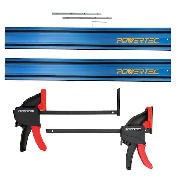 110 in. Track Saw Guide Rail Joining Set for Milwaukee Track Saws w/Quick Release Clamps for Woodworking Projects