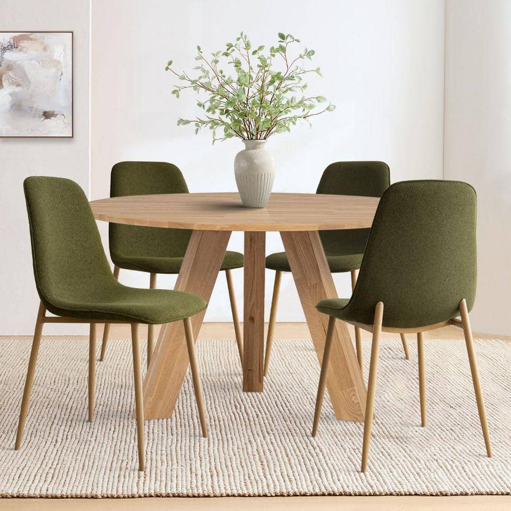 LAOTIES Linen Dining Chair with Oak Metal Legs (Set of 4) OSLO-CHAIR ...