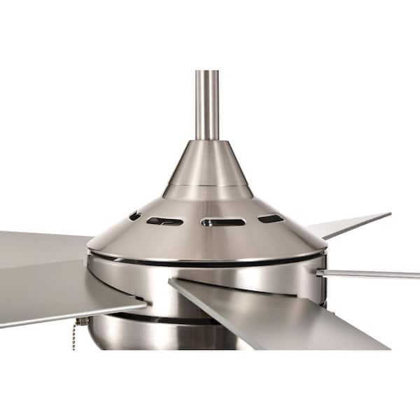 Edvivi 52 in. Brushed Nickel 3-Speed Indoor Modern Style Downrod