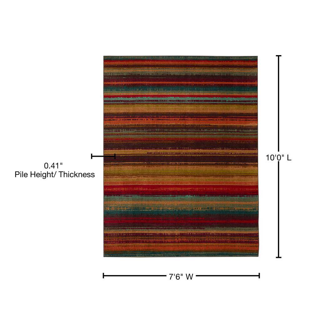 Large Multicolor Synthetic Tufted Stripe Area Rug
