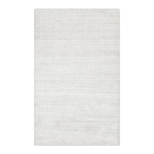 Sanam Contemporary Solid Ivory 9 ft. x 12 ft. Hand Loomed Area Rug
