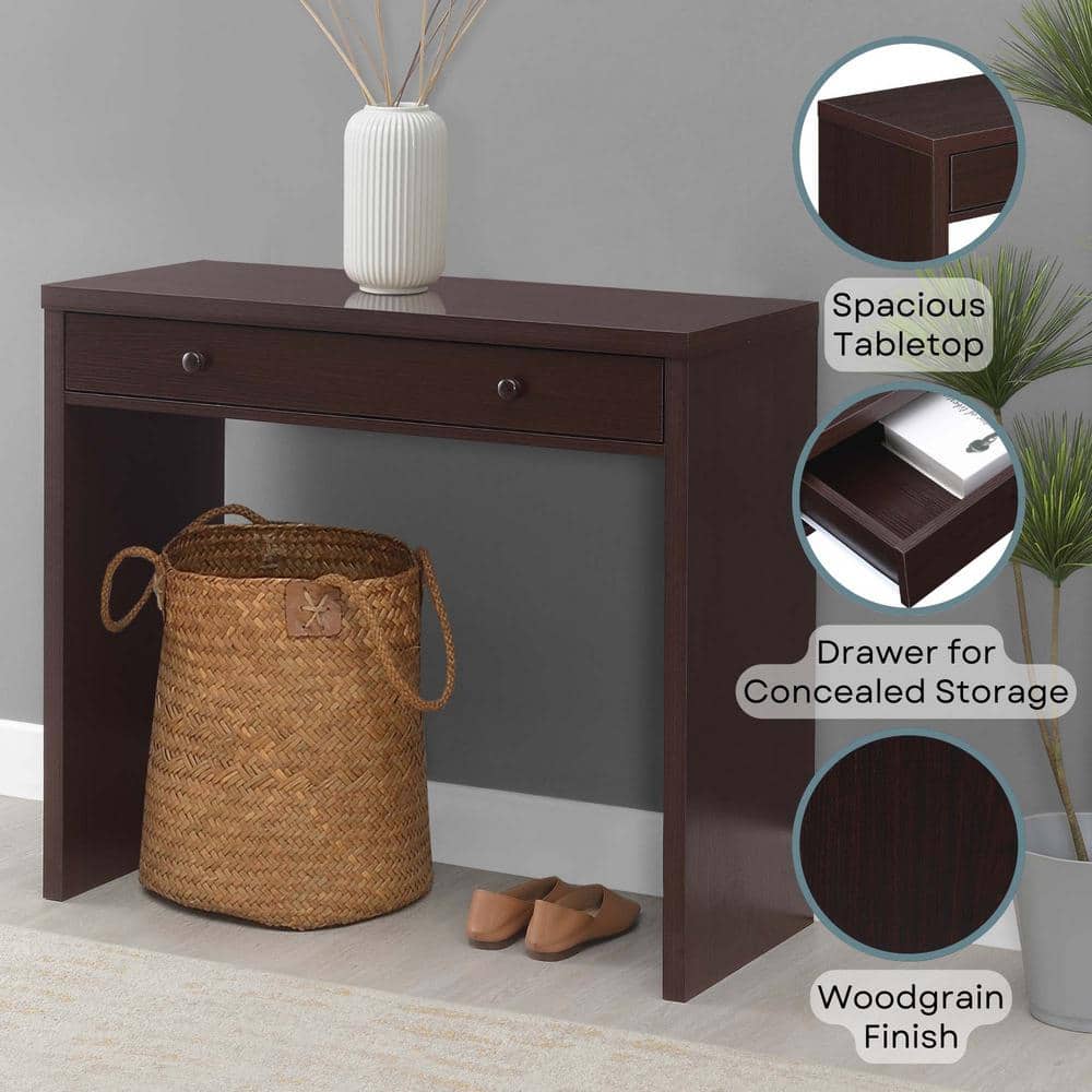 Espresso 36" Contemporary Home Office Desk with Drawer