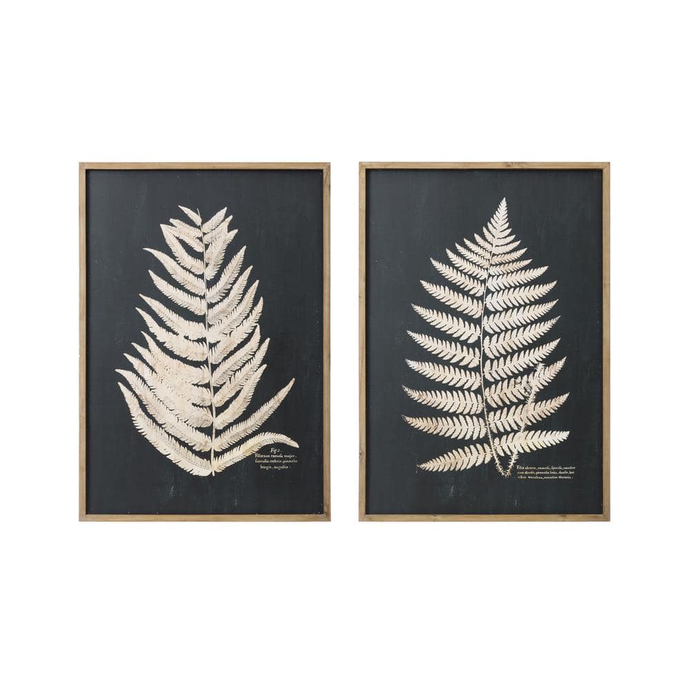 Storied Home Fern Leaf in. Wood Framed Nature Wall Art Print Styles 39.3 in. 27.6 in. (Set of 2) DF1543SET - The Home Depot