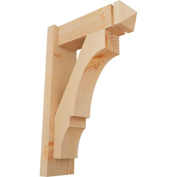 Ekena Millwork 6 in. x 24 in. x 16 in. Douglas Fir Balboa Arts and Crafts Smooth Outlooker