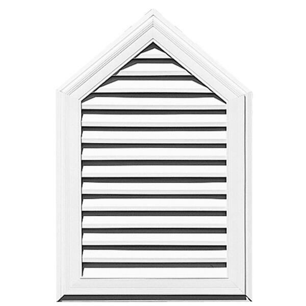 Builders Edge 26 in. x 39 in. Steeple Gable Vent #001 White