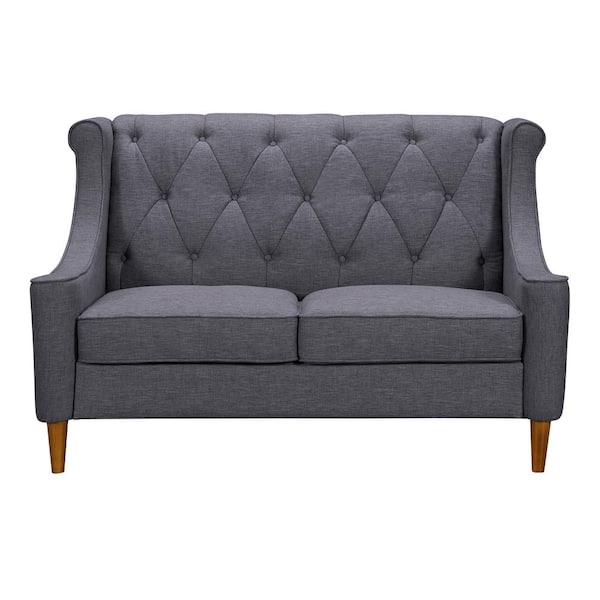 Armen Living Luxe Dark Grey Loveseat