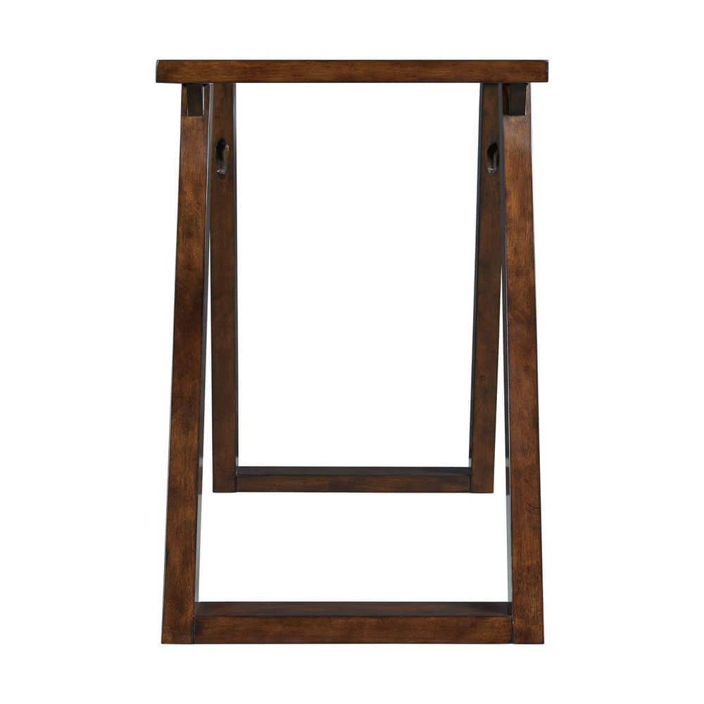 Espresso Aerodynamic 50'' Sofa Table with Tempered Glass Top