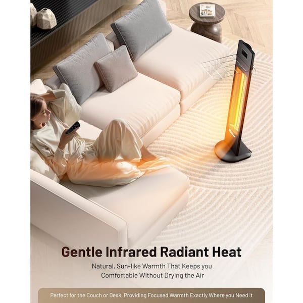 Dr Infrared Heater 1500W Black Electric Infrared Tower Radiant