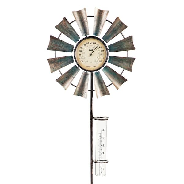 Evergreen Sunny Days 36 in. Thermometer w/Rain Gauge Stake
