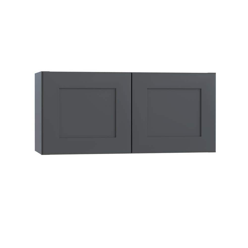Newport 33 in. W x 12 in. D x 15 in. H Assembled Plywood Wall Bridge Kitchen Cabinet in Deep Onyx with Soft Close price history on PriceWatchPro