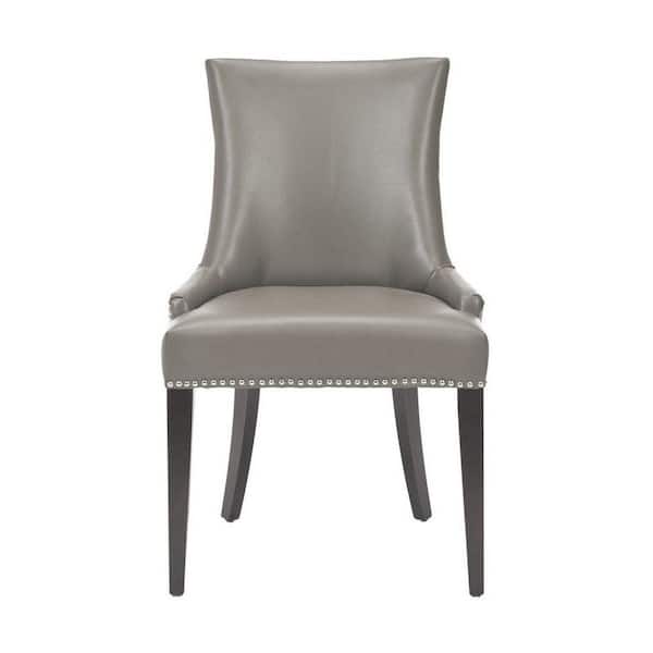 Unbranded Becca Grey Leather Side Chair (Set of 2)