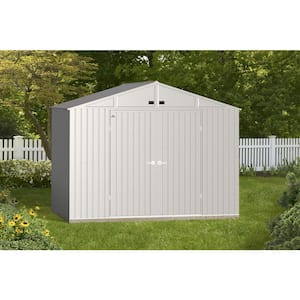 Elite 10 ft. W x 8 ft. D Cool Grey Metal Premium Vented Corrosion Resistant Steel Storage Shed 78 sq. ft.