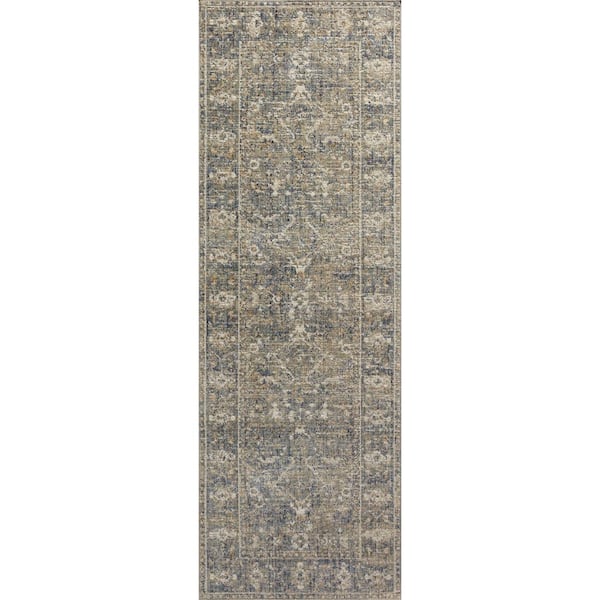 Chris Love Julia Rosemarie Sand / Lagoon 2 ft. 7 in. x 4 ft. Traditional Accent Rug