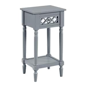 French Country 28 in. H Gray Khloe Deluxe Accent Table