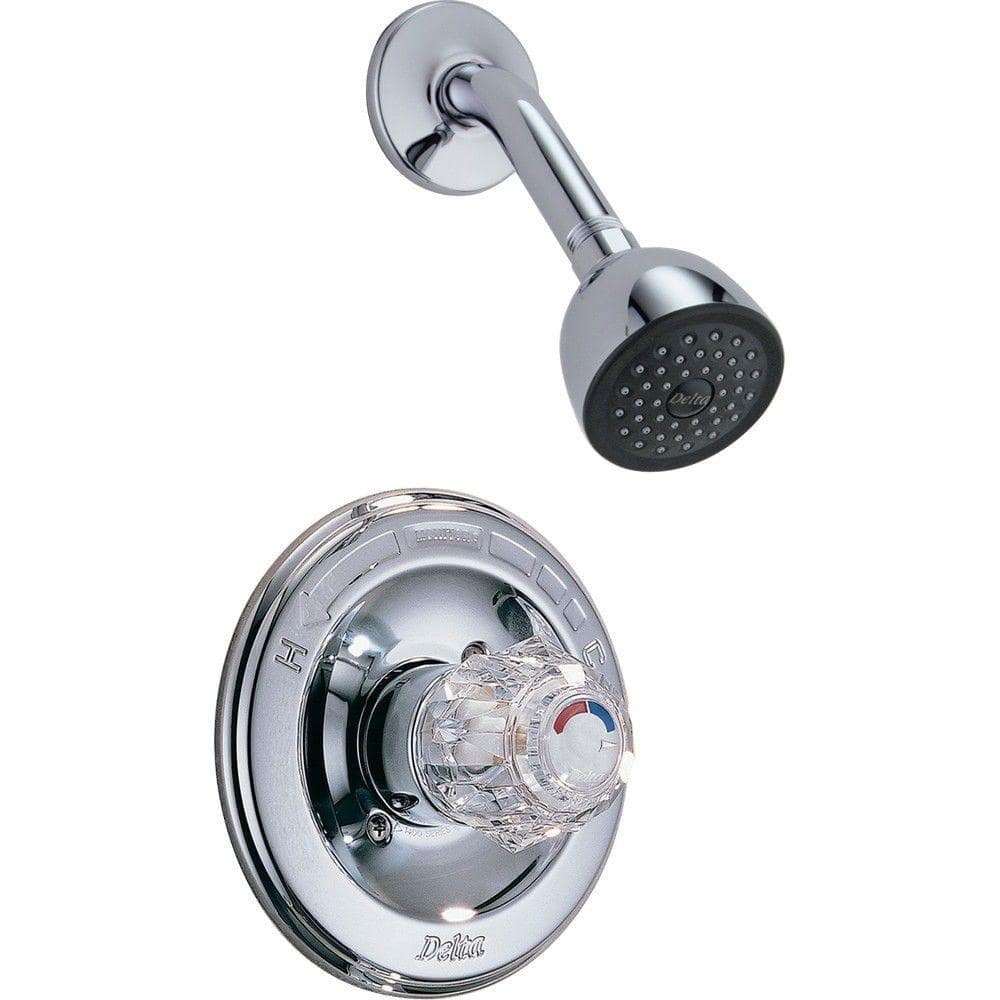 Delta Classic Single Handle 1 Spray Shower Only Faucet In Chrome Valve   Chrome Delta Shower Faucets 132900 64 1000 