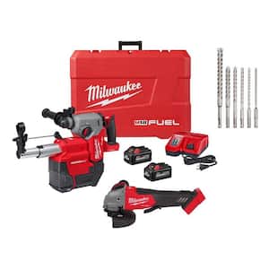 M18 FUEL ONE-KEY 18V Lithium-Ion Brushless Cordless 1 in. SDS-Plus Rotary Hammer W/Dust Extractor Kit and Drill Bit Set