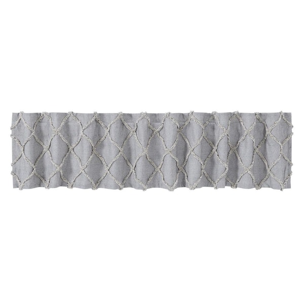 VHC Brands Frayed Lattice 90 in. L x 16 in. W Cotton Valance in Creme &  Black 80517 - The Home Depot