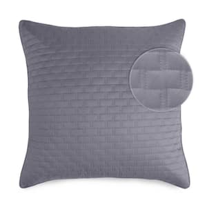 Luxury 100% Viscose from Bamboo Quilted Euro Sham, 1pc - Platinum