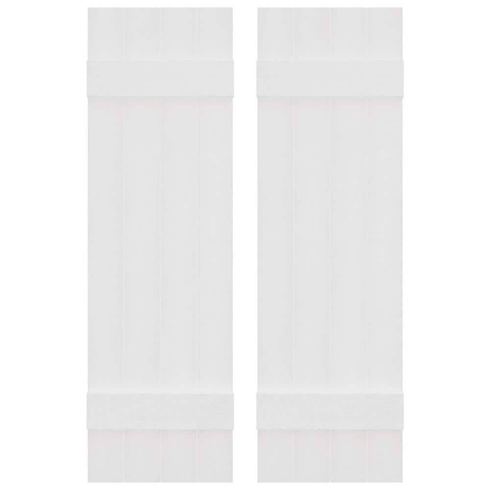 14 in. W x 47 in. H Vinyl Exterior Joined Board and Batten Shutters Pair in White price history on PriceWatchPro