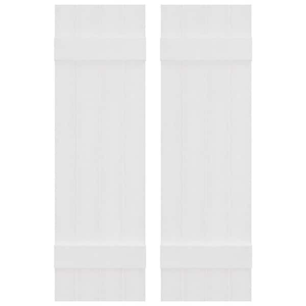 Builders Edge 14 in. W x 26 in. H TailorMade Four Board Joined (2 Batten), Board-n-Batten Shutters - White