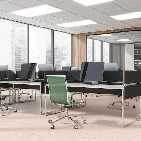 2 ft. x 4 ft. White Integrated LED Flat Panel Troffer Light Fixture Up to 5500 Lumens, 3500/4000/5000K (4-Pack)