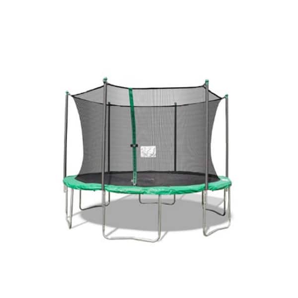 TRUJUMP 12 ft. Trampoline with 6-Pole Enclosure in Green